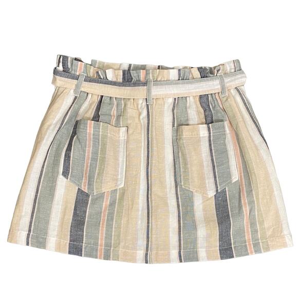 American Eagle Paperbag  Lined Linen Blend Mini Skirt with Pockets  NEW Size XL - Picture 2 of 8